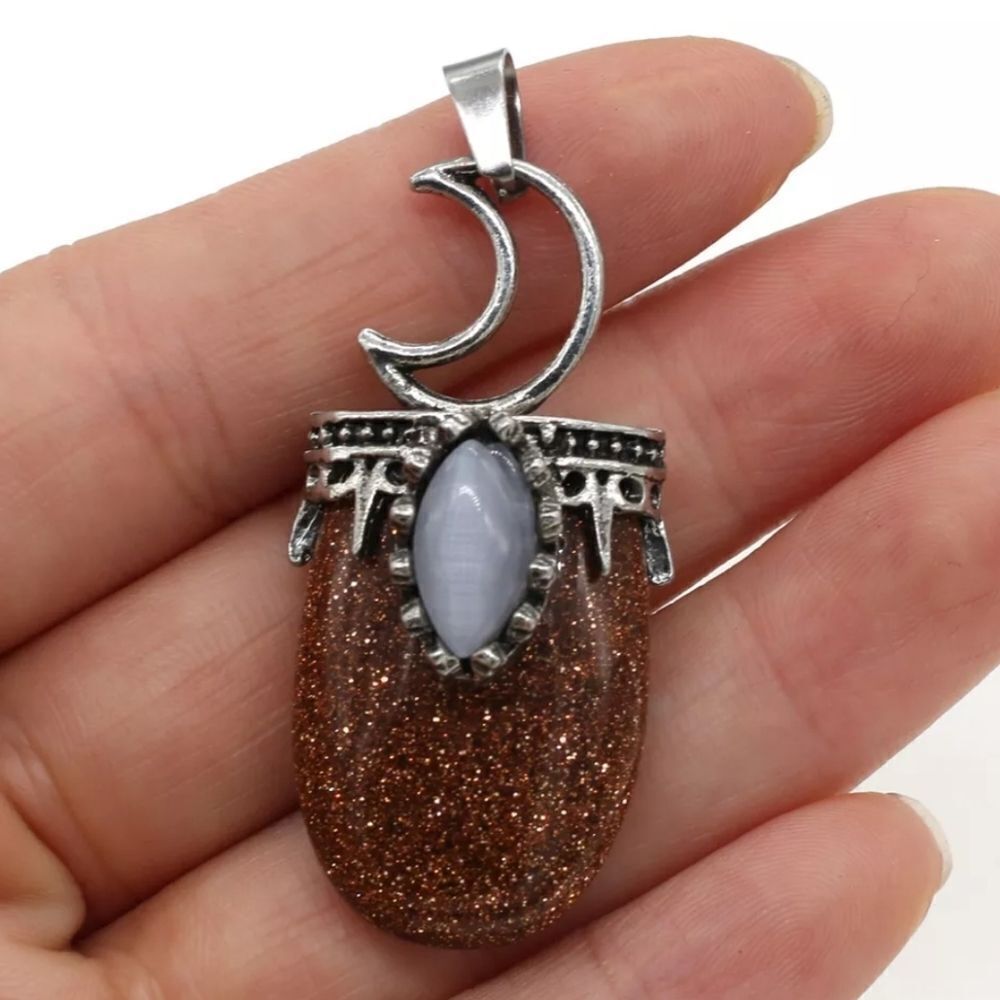 Goldstone Metal Alloy Moon Shape Exquisite Jewelry